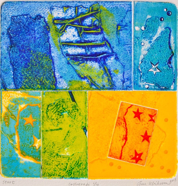 Start, collografi 18x18, upplaga 10 ex.